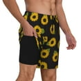 thumbnail image 3 of Goofa Sunflowers Printed Men's Swim Trunks Board Shorts Quick Dry Mens Swimming Trunks with Compression Liner,Breathable Fit Hawaii Beach Shorts-, 3 of 9