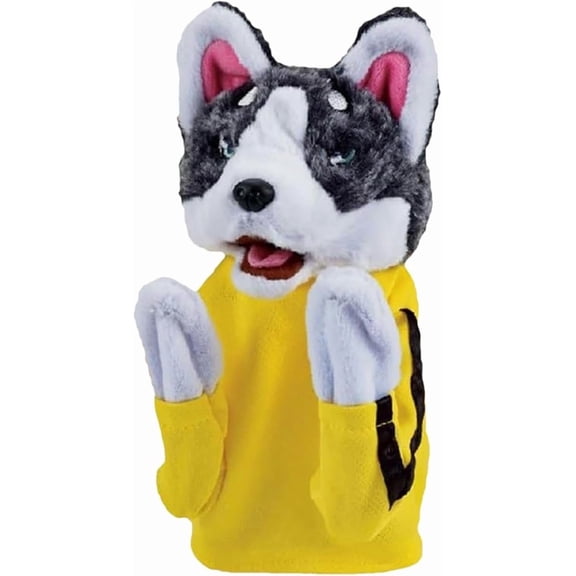 Dog Hand Puppet Kung Fu Husky Soft Soundable Boxing Hand Interactive Puppet Toddler Washable Plush Battle Boxing Husky Toys