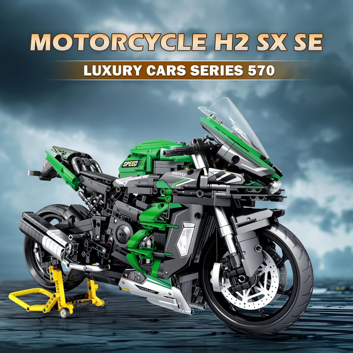 Technic Motorcycle Building Sets for Adults, 1:5 Scale H2 SX SE Motorcycle Bike Model, Cool Technical Motorcycle Car Model Display for Home or Office Decor (2088 PCS)
