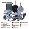 thumbnail image 3 of T-fal Kitchen Solutions, 22-Piece Recycled Aluminum Non-Stick Cookware Set Blue, 3 of 9