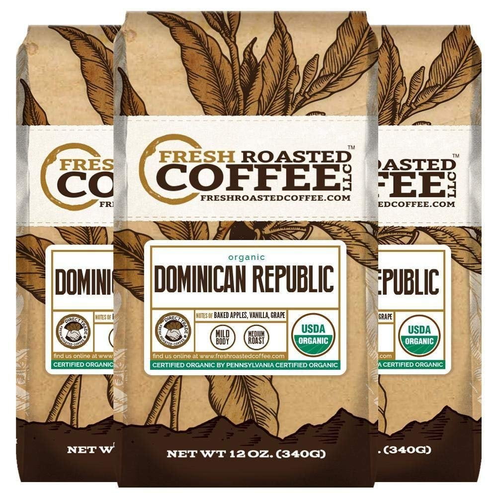Organic Dominican Republic Coffee Direct Trade , 12 oz. Ground Bags