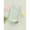 thumbnail image 4 of Cenuakty Newborn Baby Summer Romper, Sleeveless Spaghetti Strap Daisy Print One Piece Bodysuit, 4 of 9