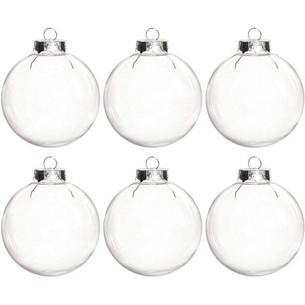 OIENS Christmas Clear Ball Plastic Baubles Clear Fillable Xmas Tree