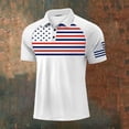 thumbnail image 2 of Conairie 250 Anniversary USA Polo Shirt For Mens American Falg Print Stand Collar Patriotic July 4th Shirts With Button Casual Short Sleeve Commemorative Tops White M, 2 of 3