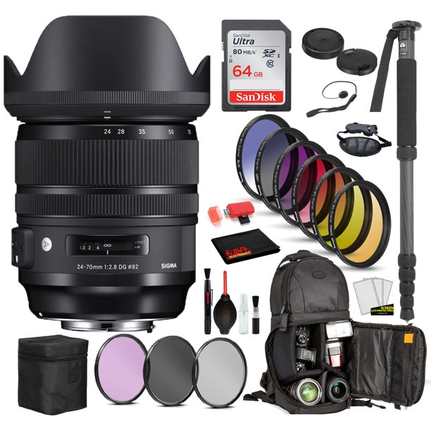Sigma 24 70mm F 2 8 Dg Os Hsm Art Lens For Canon Ef Bundle Walmart Com Walmart Com
