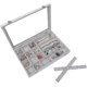 thumbnail image 4 of Stylifing jewelry organizer box 24 grille, velvet jewelry tray jewelry image sheath ring earrings necklace bracelet net cover for the bracelet 26-27s, 4 of 5