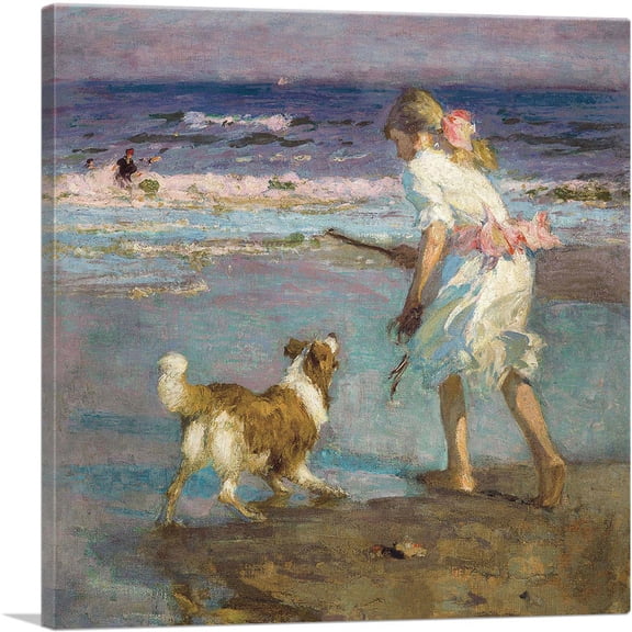 ARTCANVAS Retrieving 1910 Canvas Art Print by Edward Henry Potthast - Size: 26" x 26" (1.50" Deep)