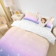 thumbnail image 2 of Erosebridal Kid Glitter Star Print Duvet Cover Set, Pink Blue Rainbow Bedding Full, 3-Piece, No Comforter, 2 of 5