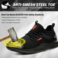 thumbnail image 3 of Steel Toe Sneakers for Men - Breathable Mesh Safety Shoes - Lightweight Puncture Proof Work Sneakers - OSHA Approved Comfortable Athletic Shoes for Construction & Warehouse, 3 of 8