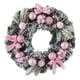 thumbnail image 3 of Guirnalda navideña para puerta, accesorios, centros de mesa artesanales con lazo rosa 40 cm de diámetro, 3 of 9