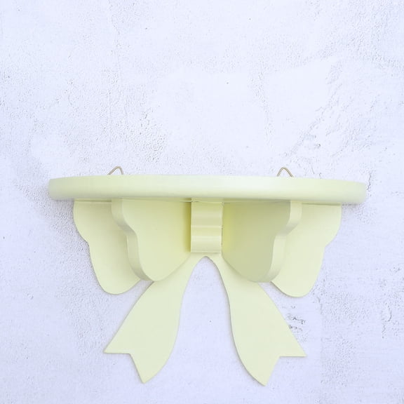 HOMEMAXS Yellow Wooden Semicircle Storage Shelf for Wall Rack in Bedroom Living Room or Kids .5 Inches