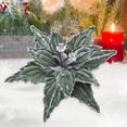 thumbnail image 6 of Large Glitter Christmas Flowers, Artificial Velvet Cloth Christmas Tree Flower Ornaments Fold Floral for Christmas New Year Party Wedding Decorations (Green), 6 of 9