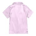 thumbnail image 5 of Toddler Satin Pajamas For Girls Solid Printed Button Down Tops With Shorts 2PCS Summer Toddler Girl Sleepwear Girls Silk Pajamas Size 5-6, 5 of 9