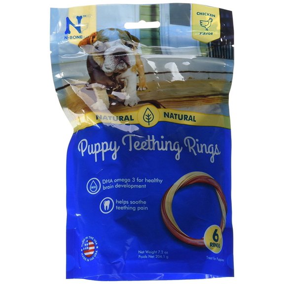 N-Bone Puppy Teething Ring Chicken Flavor 2 Pack Of 6 Rings