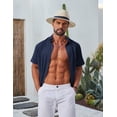 thumbnail image 3 of COOFANDY Mens Summer Shirts Short Sleeve Button Up Shirt Regular Fit Tropical Holiday Shirts, 3 of 6