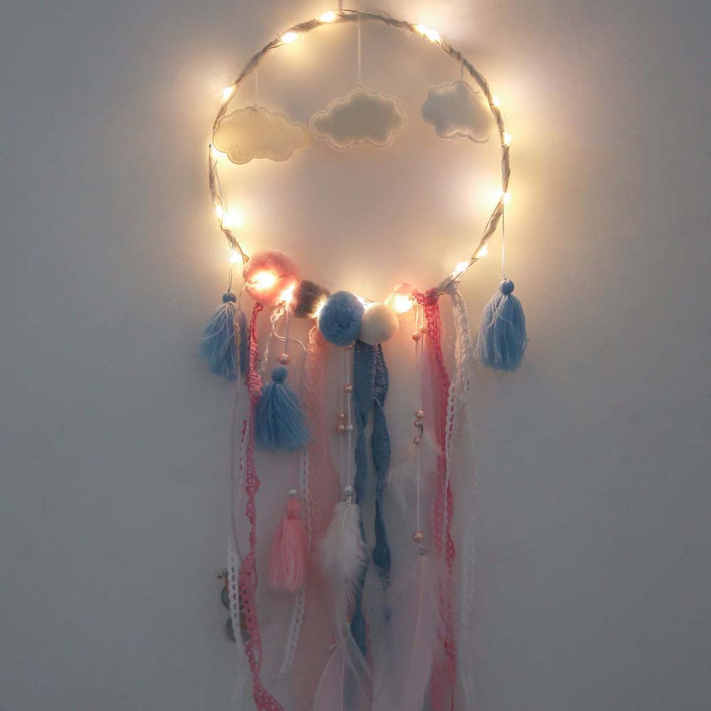 LED Dream Catcher Feather Dreamcatcher Girl Birthday Gift Baby Room Home Decor 