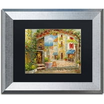 Trademark Fine Art "Capri Isle" Canvas Art by Rio Black Matte, Silver Frame