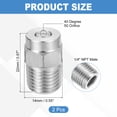 thumbnail image 2 of 2Pcs Pressure Washer Nozzle, Stainless Steel Thread Nozzles Tips, Universal Replacement for Undercarriage Cleaner Water Broom, 1/4 Inch NPT Male, 40 Degree 050 Orifice, 2 of 6
