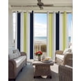 thumbnail image 6 of Yellow Navy Blue Striped Blackout Curtains for Bedroom Living Room Darkening Curtains 96 Inches Long Farmhouse Stripe Art Window Curtain 2 Panels Set Insulated Window Treatment Grommet Drapes 52"x96", 6 of 9