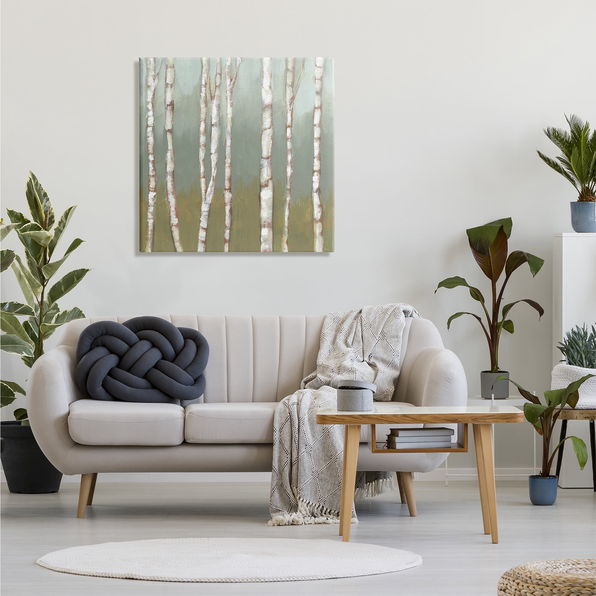 Stupell Industries Contemporary Birch Tree Forest Striped White Bark Painting, 30 x 30, Design by Jennifer Goldberger