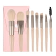 thumbnail image 1 of Juego de 8 brochas de maquillaje profesionales portátiles para sombras de ojos, kit de brochas cosméticas con bolsa de almacenamiento para mujeres, color amarillo, 1 of 12