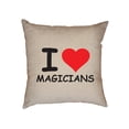 thumbnail image 1 of I Love Magicians Decorative Linen Throw Cushion Pillow Case with Insert, 1 of 6