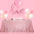 thumbnail image 1 of SquarePie Sequin Tablecloth 60 x 102 Inch Fuchsia Pink Sparkly Table Linen for Wedding Party, 1 of 4