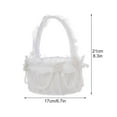 thumbnail image 2 of EIMELI White Wedding Flower Basket Lace Simulation Flower Bridal Hand Flower Basket, 2 of 18