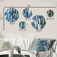 thumbnail image 4 of Designart "Elegant Rustic Lattices In Cobalt II" Geometric Round Wall Art Set Of 5 - Blue Modern Living Room Wall Metal Art Set, 4 of 6