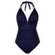 thumbnail image 4 of MKLEKYY Trajes De Baño Dama Womens Bikini Piece Swimsuit Solid Colour Backless Fashion Sexy Swimsuit, 4 of 5