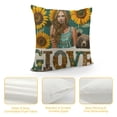 thumbnail image 4 of PHYHOO Let's Go Retro Hat Bull Skull Sunflower Decorative Throw Pillow Case For Home Bedroom Room Dorm Decor,Gifts for Teen s White, 4 of 5