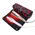 thumbnail image 3 of Hair Tool Organizer Bag with Heat Resistant Mat Removable Travel Storage Case for Hot Air Brushes Curling Irons Black and Red Leopard Print, 3 of 8