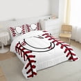 thumbnail image 3 of Homewish Boys Sport Baseball Full Size Comforter Sets, Initial C Letter Bedding Comforter Set, Chic Stripes Abstract Reversible Bedding Sets, Breathable Home Decor, 3 Pieces, 3 of 8