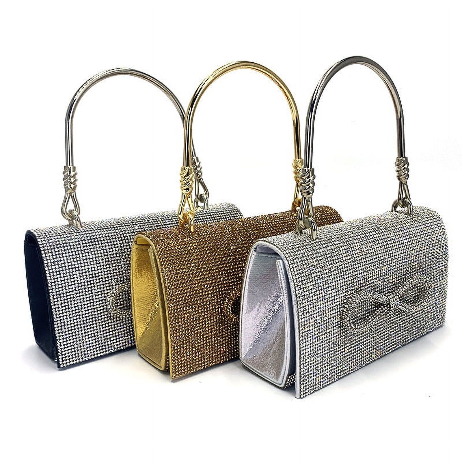 Petit Sac à Main avec Nœud Diamant, Sac Chaîne de Mariage pour