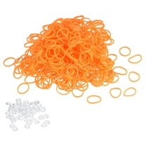 Uxcell Rubber Band, Rubber Elastic Band with Clips for Home Office Orange 600Pcs