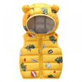 thumbnail image 4 of XBASW Kids Baby Hooded Ears Vest for Girl Boys down Cotton Waistcoat Coat Toddlers Print Sleeveless Jacket for Spring Autumn 1-6T, 4 of 8