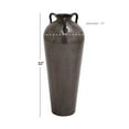 thumbnail image 4 of DecMode 32" Tall Floor Mediterranean Style Brown Metal Vase with Hammered Details and Handles, 4 of 15