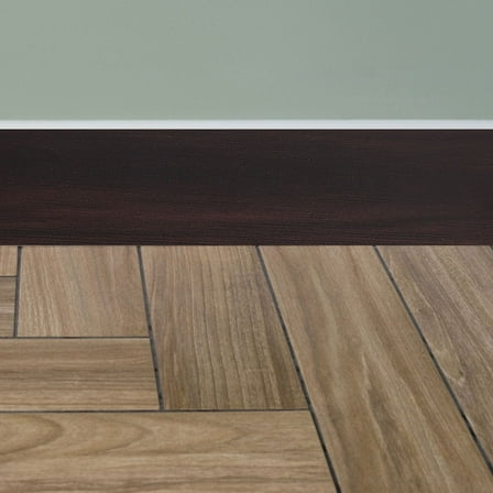 NUOLUX 1 Roll Black Wood Grain Rectangular Self Adhesive Baseboard Trim for Wall Decoration 196.50X4.72X0.04In