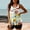 White, variant on POTETI Two Piece Swimsuits for Women Tankini Modest Pleated Floral Print Summer Water Parks Bathing Suit Women 2 Piece