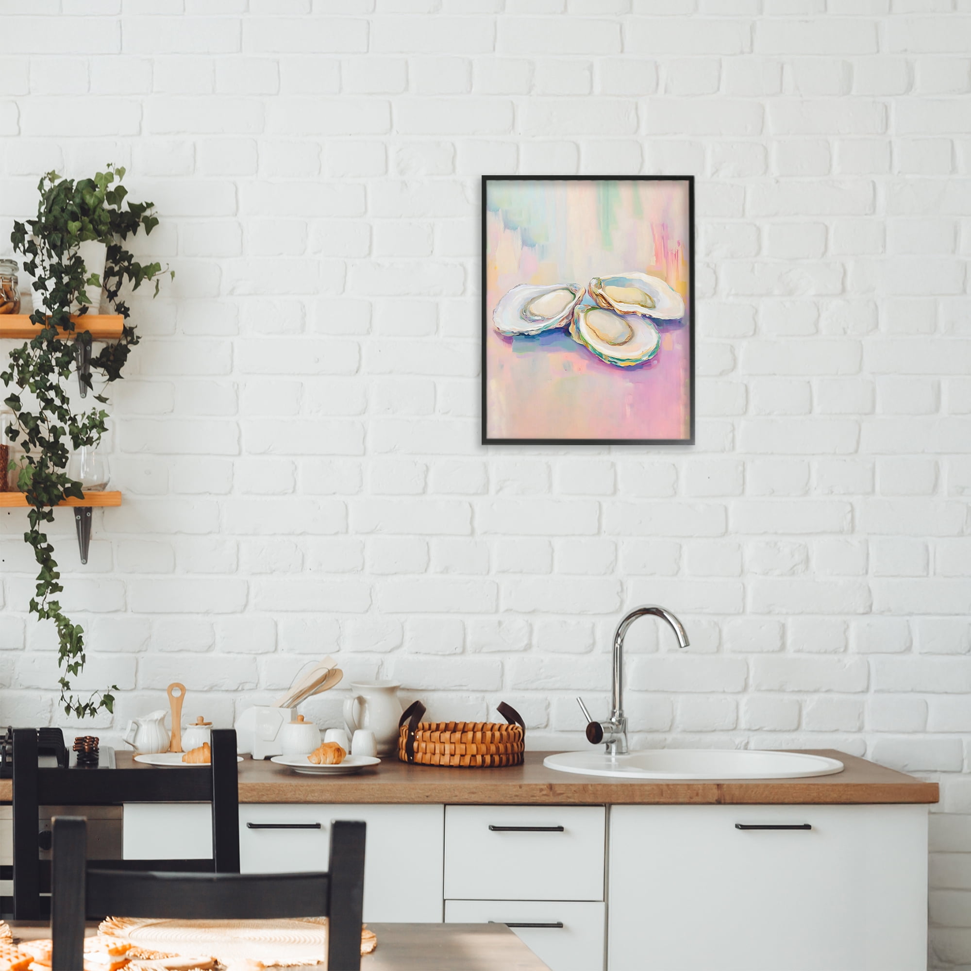 Stupell Industries Pastel Oysters Harmony Black Framed Giclee Art, design by The Prints Vibe