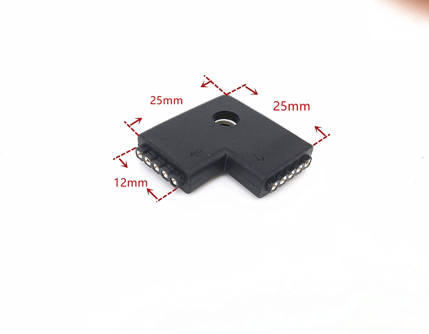5-pins Black 12mm L-Shape 90 Degree Right Angle Female Connector for LED RGBW 5050 Flex Strip Light ，rgbw Right Angle，l Shape 5 pins Connector HUALAN HL-72 L Shape 