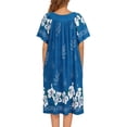 thumbnail image 4 of Oudiya Womens Nightgown Short Sleeve House Dress with Pockets-Floral Print Mumu Dress, 4 of 6