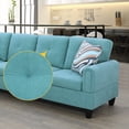 thumbnail image 4 of Ponliving Furniture Sectional Sofa 3 Pieces L-Shape Sectional Sofa Set Grey White Left Hand Facing, 4 of 5