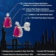 thumbnail image 2 of Gem Stone King 14K White Gold Red African Ruby and White Moissanite Teardrop Stud Earrings for Women | 1.29 Cttw | Gemstone July Birthstone | Pear Shape 7X5MM, 2 of 7