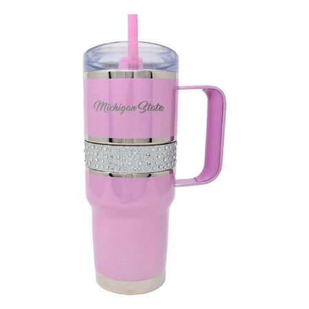 Pink Michigan State Spartans 32oz. MyBevi Rhinestone Hollywood Travel Mug