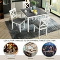 thumbnail image 3 of 5-Piece Dining Table Set,1 Classic Wooden Dining Table Set and 4 Chair, Farmhouse 4-Person Dining Table Set for Small Place, Kitchen, Dining Room, White, 3 of 9