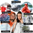 thumbnail image 3 of aZengear Emergency Survival Poncho (4pc) Thermal Mylar Foil Coating Blanket for Car, Heat Retention, Rain - Waterproof Outdoor Kit, 3 of 8