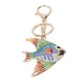 thumbnail image 3 of Glitter Keychain, Blue Fish Keychain For Woman Cute Goldfish Hand Crafted Rhinestones Keychains Metallic Luster Glitter Keychain For Woman Wallet Handbag, 3 of 8