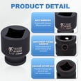 thumbnail image 4 of Uxcell 3 piezas 4 puntos cuadrado socket 1/2" de 22 mm métrico impacto socket 1.8" (45 mm) largo 40CR acero fosfatado estándar herramienta para reparación de automóviles, 4 of 7