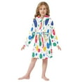 thumbnail image 6 of FORMRS Niños Bathrobe Unisex Hooded Robe Soft Plush Pajamas Sleepwear, Size 4-6T, Colorful Round, 6 of 7